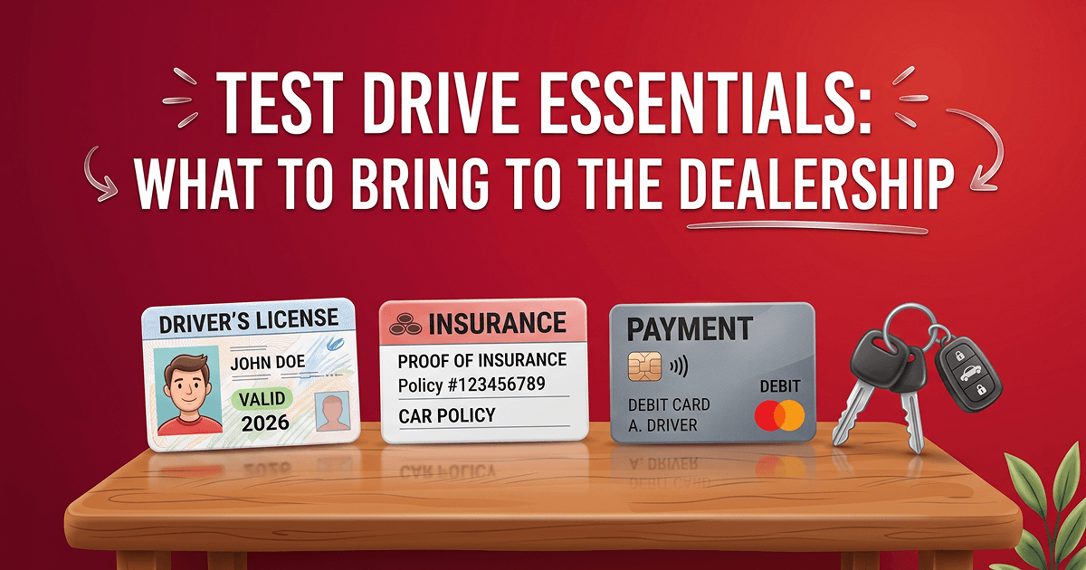 what to bring to a dealership for a test drive